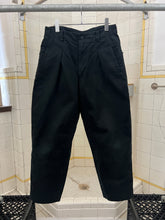 Load image into Gallery viewer, 1980s Issey Miyake Black Cotton Twill Pleated Moto Trousers - Size S