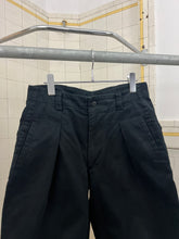 Load image into Gallery viewer, 1980s Issey Miyake Black Cotton Twill Pleated Moto Trousers - Size S