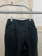 Load image into Gallery viewer, 1980s Issey Miyake Black Cotton Twill Pleated Moto Trousers - Size S
