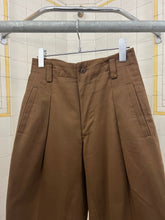 Load image into Gallery viewer, 1980s Issey Miyake Brown Cotton Twill Pleated Moto Trousers - Size S