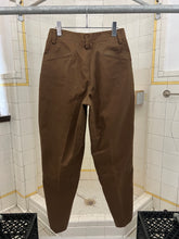 Load image into Gallery viewer, 1980s Issey Miyake Brown Cotton Twill Pleated Moto Trousers - Size S