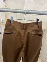 Load image into Gallery viewer, 1980s Issey Miyake Brown Cotton Twill Pleated Moto Trousers - Size S