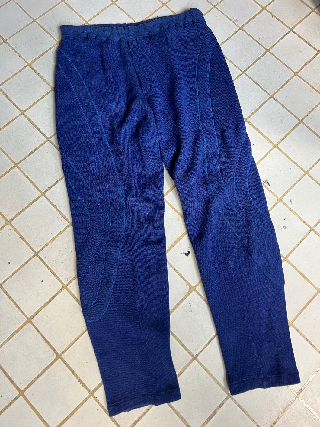 1980s Issey Miyake Mohair Sweatpants with Padded Top Stitch Design - Size L