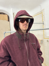 Load image into Gallery viewer, 1990s Katharine Hamnett Burgundy Hooded Bomber - Size M