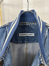Load image into Gallery viewer, 1980s Katharine Hamnett Denim Teddy Jacket with Hidden Cargo Pocket - Size L