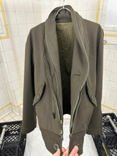 Load image into Gallery viewer, 1980s Issey Miyake Green Striped Coach Jacket with Expandable Lapel - Size M