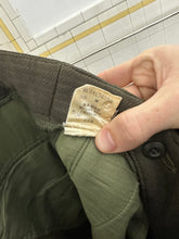 Load image into Gallery viewer, 1980s Issey Miyake Green Striped Pleated Trousers with Zippered Backpockets - Size M