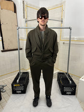 Load image into Gallery viewer, 1980s Issey Miyake Green Striped Coach Jacket with Expandable Lapel - Size M