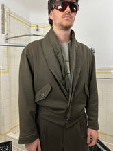 Load image into Gallery viewer, 1980s Issey Miyake Green Striped Coach Jacket with Expandable Lapel - Size M