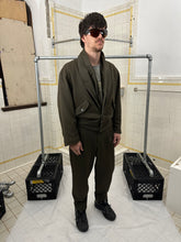 Load image into Gallery viewer, 1980s Issey Miyake Green Striped Coach Jacket with Expandable Lapel - Size M