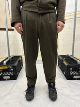 Load image into Gallery viewer, 1980s Issey Miyake Green Striped Pleated Trousers with Zippered Backpockets - Size M