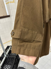Load image into Gallery viewer, 1980s Vintage Brown Trench Coat with Pleated Bib and Shoulderpads - Size S