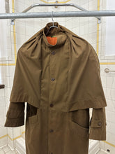 Load image into Gallery viewer, 1980s Vintage Brown Trench Coat with Pleated Bib and Shoulderpads - Size S