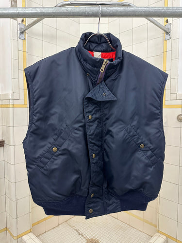 1980s Armani Wide Padded Vest in Blue - Size M