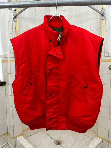 1980s Armani Wide Padded Vest in Red - Size L