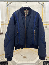 Load image into Gallery viewer, 1990s Armani Textured Nylon Bomber with Blue Contrast Seam Detail - Size XL