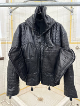 Load image into Gallery viewer, ss1992 Issey Miyake Black Quilted Leather Jacket with Cargo Pockets and Expandable Collar - Size M