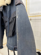 Load image into Gallery viewer, aw1983 Claude Montana Blue Fighter Jet Shearling Jacket - Size L