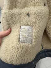 Load image into Gallery viewer, aw1983 Claude Montana Blue Fighter Jet Shearling Jacket - Size L