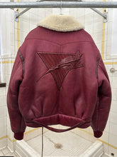 Load image into Gallery viewer, aw1983 Claude Montana Red Fighter Jet Shearling Jacket - Size L