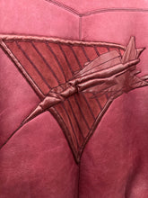 Load image into Gallery viewer, aw1983 Claude Montana Red Fighter Jet Shearling Jacket - Size L