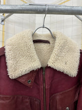 Load image into Gallery viewer, aw1983 Claude Montana Red Fighter Jet Shearling Jacket - Size L