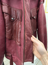 Load image into Gallery viewer, aw1983 Claude Montana Red Fighter Jet Shearling Jacket - Size L