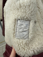 Load image into Gallery viewer, aw1983 Claude Montana Red Fighter Jet Shearling Jacket - Size L