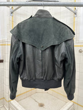 Load image into Gallery viewer, aw1983 Claude Montana Fighter Jet Bomber with Suede Asymmetric Shoulder Cape - Size M