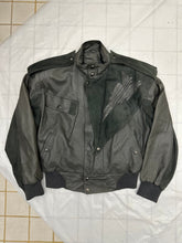 Load image into Gallery viewer, aw1983 Claude Montana Fighter Jet Bomber with Suede Asymmetric Shoulder Cape - Size M