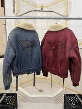Load image into Gallery viewer, aw1983 Claude Montana Red Fighter Jet Shearling Jacket - Size L