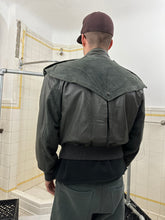 Load image into Gallery viewer, aw1983 Claude Montana Fighter Jet Bomber with Suede Asymmetric Shoulder Cape - Size M