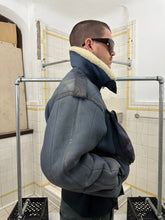 Load image into Gallery viewer, aw1983 Claude Montana Blue Fighter Jet Shearling Jacket - Size L