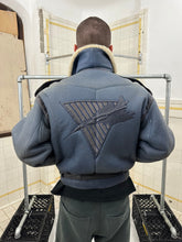 Load image into Gallery viewer, aw1983 Claude Montana Blue Fighter Jet Shearling Jacket - Size L