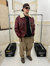 Load image into Gallery viewer, aw1983 Claude Montana Red Fighter Jet Shearling Jacket - Size L