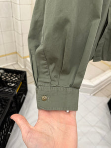 1980s Claude Montana Green Button Down Shirt with Bartacked Collar - Size L