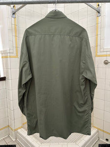 1980s Claude Montana Green Button Down Shirt with Bartacked Collar - Size L