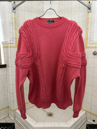1980s Claude Montana Braided Knit Accent Sweater - Size L