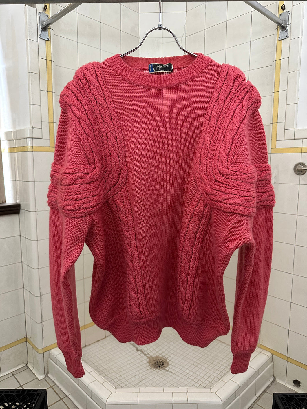 1980s Claude Montana Braided Knit Accent Sweater - Size L