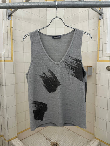 1980s Issey Miyake Grey Blotch Brush Tank - Size M