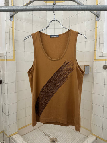 1980s Issey Miyake Orange Brush Stroke Tank - Size M
