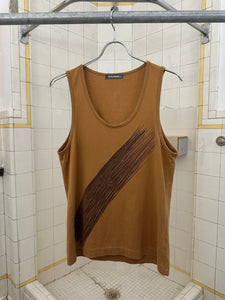 1980s Issey Miyake Orange Brush Stroke Tank - Size M
