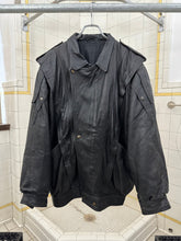 Load image into Gallery viewer, 1980s Vintage Leather Moto Jacket with Epaulets - Size L