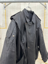 Load image into Gallery viewer, 1980s Vintage Leather Moto Jacket with Epaulets - Size L