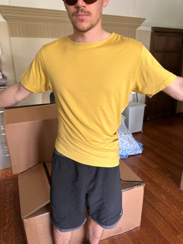 1980s Issey Miyake Mustard Asymmetrical Tee - Size M