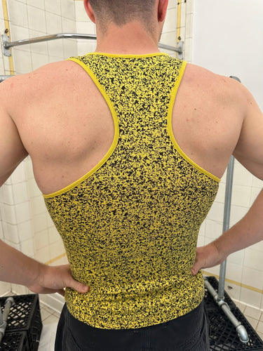 1980s Issey Miyake Yellow Camo Racer Tank - Size S