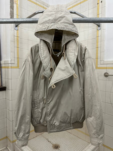 1980s Armani Padded Double Breasted Bomber with Packable Hood - Size M