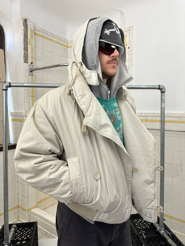 1980s Armani Padded Double Breasted Bomber with Packable Hood - Size M
