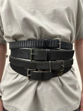 Load image into Gallery viewer, 1980s Marithe Francois Girbaud Rubberized Switch Tire Tread Belt - Size S