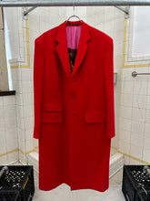 Load image into Gallery viewer, aw2009 Yohji Yamamoto Vibrant Red Reversible Chester Coat with Yuzen Dyed Jaguar Lining - Size L